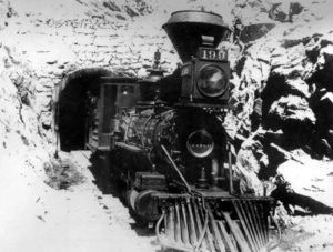 Engine 190 coming out of the Alpine Tunnel