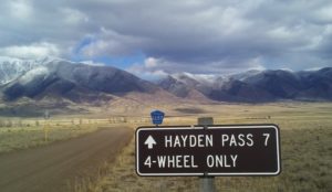 Hayden Pass sign from the San Luis Valley