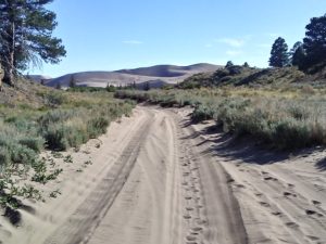 View of the Great Sand Dunes on Medano Pass