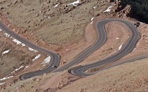 Paved Switchbacks on Pikes Peak