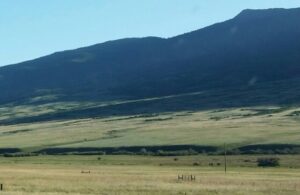 Sangre de Cristo fault scarp at the northern end of the San Luis Valley.