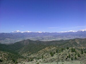 Continental Divide in Colorado from the Salida Volcanic Crater