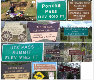 Pass Signs in the Rocky Mountains