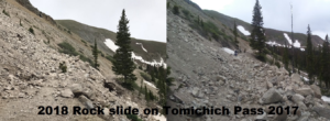Tomichi Pass rock slide