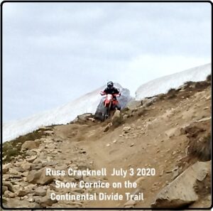 Russ Cracknell at the snow coirnice on the CDT in July 2020