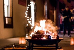 Fire on a street in TAOS