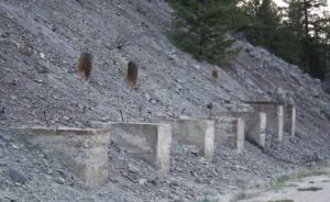 Rawley mine tram footings near Shirley, CO