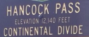 hancock pass elevation sign