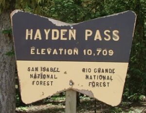 hayden pass sign
