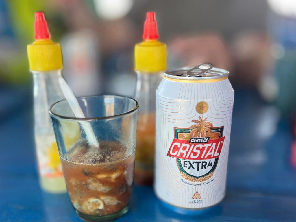 Cristal and seafood