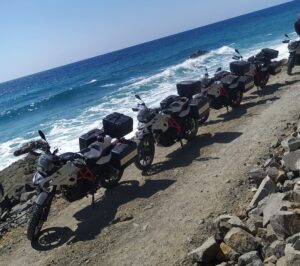 BMW GS's next to the Ocean in Cuba